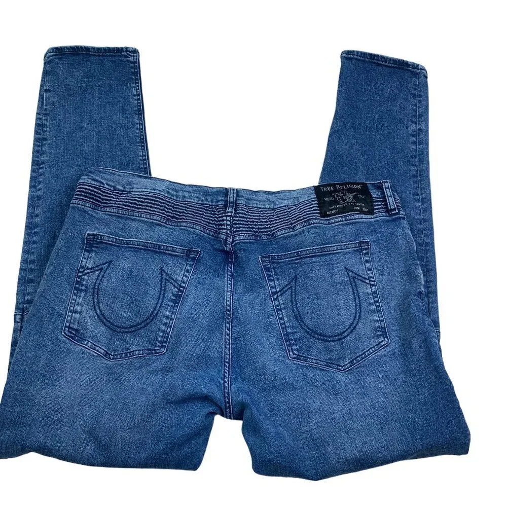 True Religion Rocco Relaxed Skinny Moto Jeans Men's Size 42